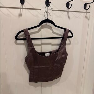 Wilfred Chocolate Brown Satin Tank Top